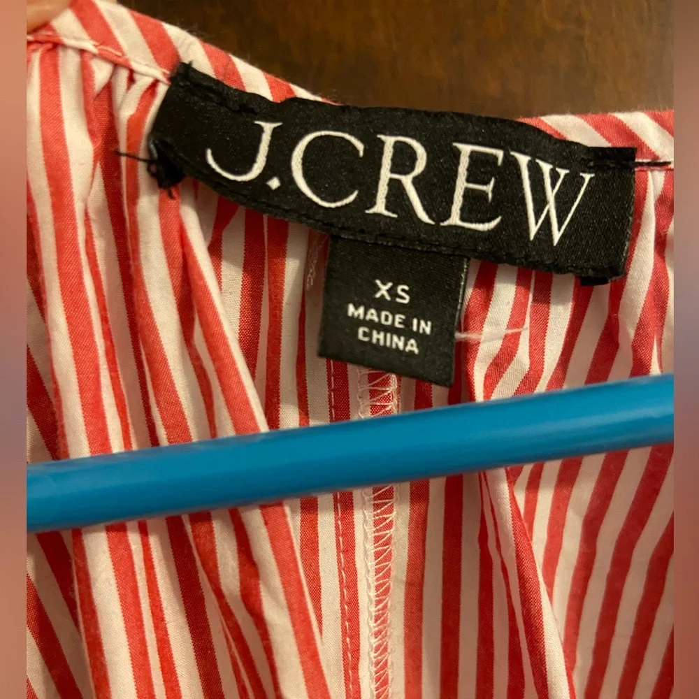 J. Crew Pink Striped Midi Dress